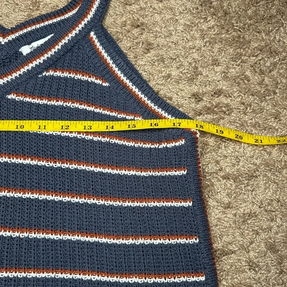 Madewell Gray and Orange V-Neck Sweater - Picture 13 of 16